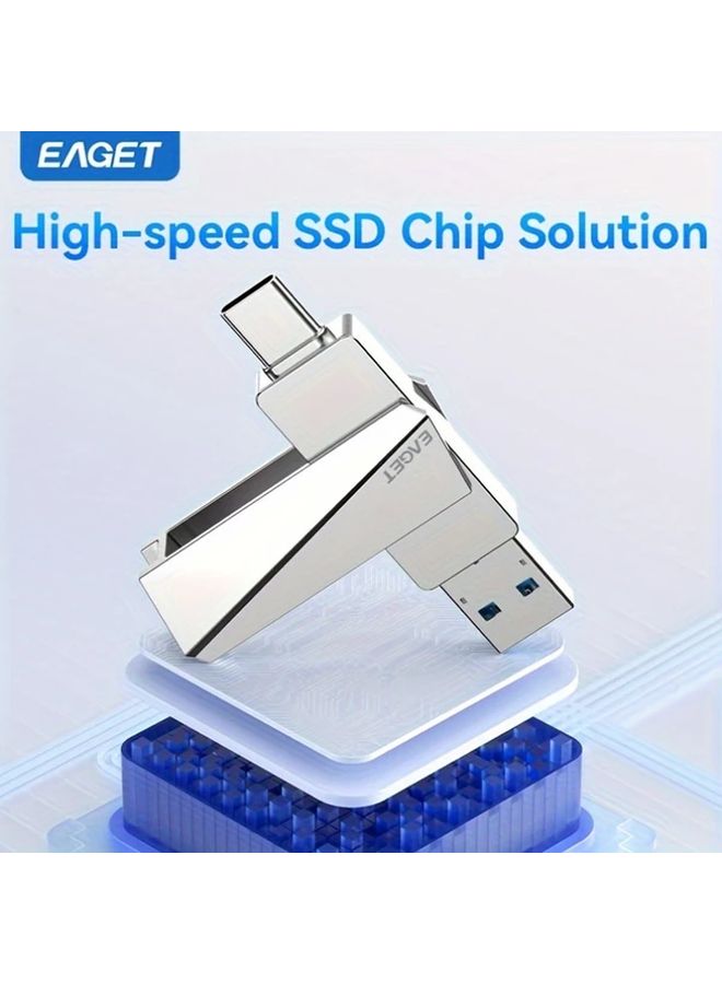 EAGET SU60 512GB محرك فلاش USB C SSD واجهة مزدوجة تصل إلى 560 ميجابايت/ثانية لهاتف iPhone وأندرويد - Image 3